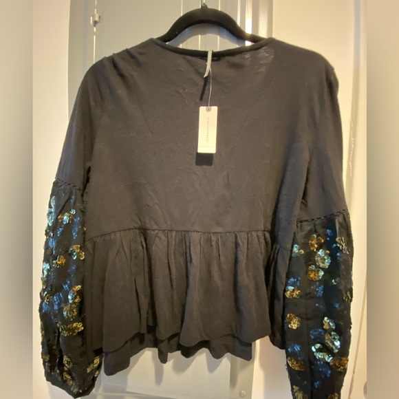 NWT Anthropologie sequined long sleeve top - Picture 3 of 3